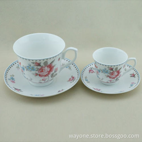 220cc tea cup and saucer, flower design, new item, 4 designs